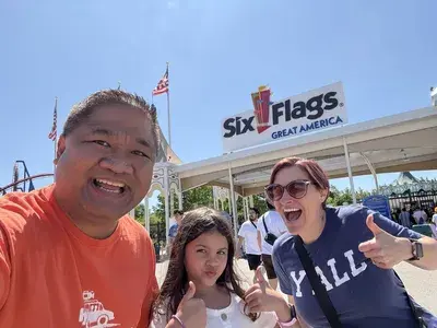 Santos family at Six Flags Great America