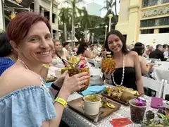 Melissa and Addison at a Hawaii luau